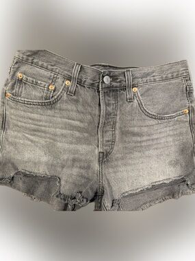 Levi’s 501 -Women’s Gray Distressed Denim Shorts